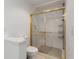 Bathroom with shower stall and neutral tile floors at 4113 Putter Pl, Bradenton, FL 34203