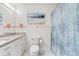 Clean bathroom with white vanity, granite countertop, and shower/tub at 304 47Th Avenue W Dr # 307, Bradenton, FL 34207