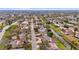 Aerial view of a neighborhood featuring beautiful waterfront homes with canals and tree-lined streets at 2232 River Ridge Dr, Sarasota, FL 34239
