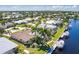 Aerial view of waterfront home with canal access at 1200 Via Tripoli, Punta Gorda, FL 33950
