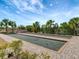 Bocce ball court with palm trees and lush landscaping at 17724 Gawthrop Dr # 201, Bradenton, FL 34211