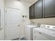 Laundry room with washer, dryer, and upper cabinets at 5514 69Th E Pl, Ellenton, FL 34222