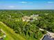 Aerial view of a house in a wooded residential area at 5494 Mojave Ave, North Port, FL 34288