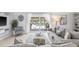 Living area featuring comfortable seating, a large window and a view of the pool at 4108 101St W St, Bradenton, FL 34210