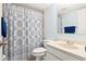 Clean bathroom with shower/tub combo and updated vanity at 2310 Lark Ln # 22, Sarasota, FL 34231