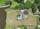 Aerial view of house with pool and large backyard, surrounded by lush greenery at 1914 24Th W Ave, Palmetto, FL 34221