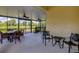Screened lanai with ceiling fans overlooking the water and nature at 11492 Dancing River Dr, Venice, FL 34292