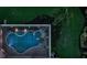 Bird's-eye view of a luxurious pool and surrounding landscape at 3218 Signet Ct, Sarasota, FL 34240