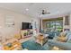 Bright and airy living room with comfortable seating and golf course views at 12710 Sorrento Way # 101, Bradenton, FL 34211