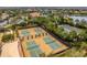 Aerial view of tennis and pickleball courts at 12710 Sorrento Way # 101, Bradenton, FL 34211