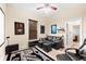 Home theater room with projector and comfortable seating at 17812 Doe Creek Ct, Parrish, FL 34219