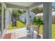 Backyard patio with seating area and shed at 3800 Davis Blvd, Sarasota, FL 34232