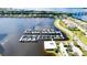 Aerial view of community boat docks and marina at 924 Preservation St, Bradenton, FL 34208