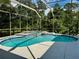 Kidney-shaped pool with a spa and screened enclosure at 22105 Deer Pointe Xing, Bradenton, FL 34202