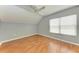 Hardwood floor bedroom with window and ceiling fan at 4925 70Th E St, Palmetto, FL 34221