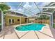 Relaxing screened pool and spa with solar panels at 4925 70Th E St, Palmetto, FL 34221