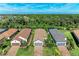 Aerial view of three homes with attached garages and lush landscaping at 14671 Derna Ter, Bradenton, FL 34211