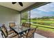 Relaxing screened porch with pond view and patio furniture at 12198 Longview Lake Cir, Bradenton, FL 34211