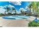 Covered pavilion with blue roof and picnic tables in community park at 12198 Longview Lake Cir, Bradenton, FL 34211