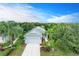 Aerial view of a single-Gathering home with a two-car garage and landscaped yard at 12198 Longview Lake Cir, Bradenton, FL 34211