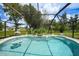 Inviting screened pool with spa and lush landscaping at 2204 Chipley Ave, North Port, FL 34286