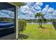 Backyard with screened patio, spa, and lake view at 7407 64Th E St, Palmetto, FL 34221
