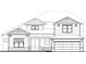 Two-story house architectural drawing, showcasing dormers and a garage at 1876 Magnolia St, Sarasota, FL 34239