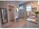 Bathroom with double vanity, shower, and linen closet at 7823 33Rd E St # 20, Sarasota, FL 34243