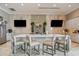 Modern clubhouse kitchen with marble countertops and bar seating at 4952 Surfside Cir, Bradenton, FL 34211
