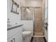 Clean bathroom with a walk-in shower and modern vanity at 4952 Surfside Cir, Bradenton, FL 34211