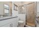 Clean bathroom with a walk-in shower and modern vanity at 4952 Surfside Cir, Bradenton, FL 34211