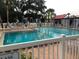 Community swimming pool with lounge chairs at 3271 Beneva Rd # 204, Sarasota, FL 34232