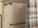 Shower stall with grab bars and showerhead at 3271 Beneva Rd # 204, Sarasota, FL 34232