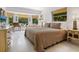 Relaxing bedroom with a king-size bed and backyard views at 302 Mendez Dr, Sarasota, FL 34243