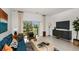 Spacious living room with a sliding glass door leading to the backyard at 8613 Daybreak St, Sarasota, FL 34241