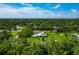 Expansive aerial view showcasing the property's lush greenery, charming home, pool and serene surroundings at 5310 N Tuttle Ave, Sarasota, FL 34234