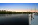 Private dock with scenic water views at sunset at 4323 Rock Creek Dr, Port Charlotte, FL 33948