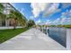 White wooden dock offering scenic waterfront access at 4323 Rock Creek Dr, Port Charlotte, FL 33948
