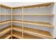 Walk-in pantry with ample shelving for food storage at 1217 Blue Shell Loop, Sarasota, FL 34240
