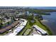 Aerial view showing condo unit and waterfront at 4819 Independence Dr # 4819, Bradenton, FL 34210