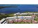 Aerial view highlighting condo location by water at 4819 Independence Dr # 4819, Bradenton, FL 34210