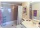 Clean bathroom with shower and tiled walls at 4819 Independence Dr # 4819, Bradenton, FL 34210