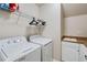Laundry room with washer, dryer, shelving, and a utility sink at 7922 Tybee Ct, University Park, FL 34201