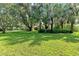 Landscaped front yard with lush grass and palm trees at 907 136Th E St, Bradenton, FL 34212