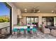 Outdoor kitchen featuring granite countertop and stainless steel grill at 4803 Cabreo Ct, Bradenton, FL 34211