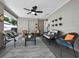Relaxing screened porch with wicker furniture and ceiling fan at 2907 Marshall Dr, Sarasota, FL 34239