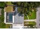 House with pool, viewed from above, surrounded by lush greenery at 2907 Marshall Dr, Sarasota, FL 34239