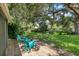 Spacious backyard with patio and lush landscaping at 3541 Wilkinson Woods Dr # 40, Sarasota, FL 34231
