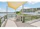 Relaxing shaded dock area with bench overlooking lake at 3777 Lake Bayshore Dr # H401, Bradenton, FL 34205