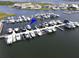 Aerial view of community boat docks and marina at 1922 6Th St E, Palmetto, FL 34221